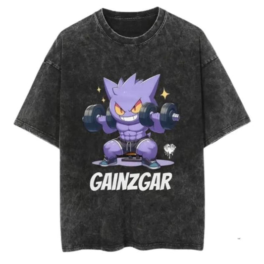 Gainzgar Vintage Tee, Gengar T-Shirt, Pokemon Tee, Anime Shirt, Animation Graphic Tees, Gym Shirt, Unisex T-Shirt, Gift For Men Women