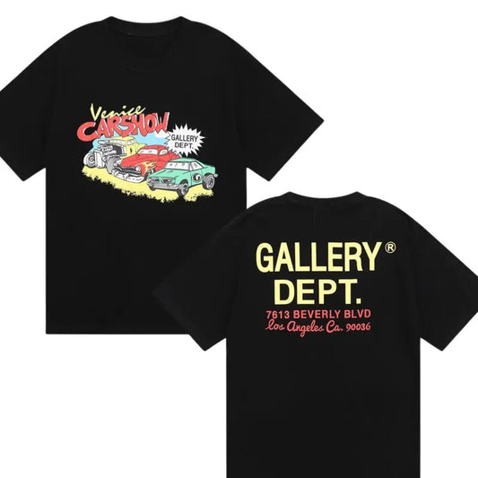 Gallery Dept. Car T-Shirt, Letter and Skull Tee, Car lover shirt, High Street Tops, Casual Shirt, Streetwear, Carshow shirt