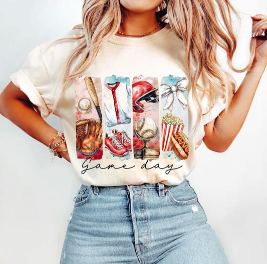 Game Day Baseball Coquette T-shirt, Baseball Bow Tee, Baseball Mama Sweatshirt, Baseball Lover Gift, Game Day Sweatshirt