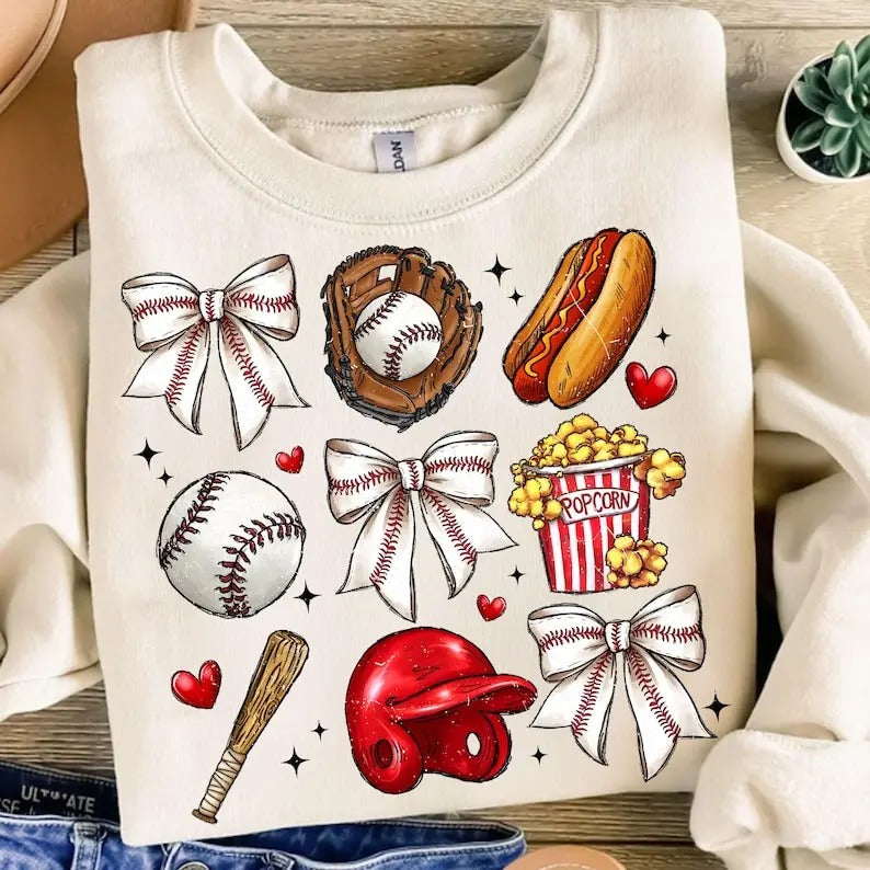 Game Day Baseball Coquette , Baseball Mama , Vintage Baseball , Cute Sports , Game Day ,Baseball Shirt , Sweatshirt