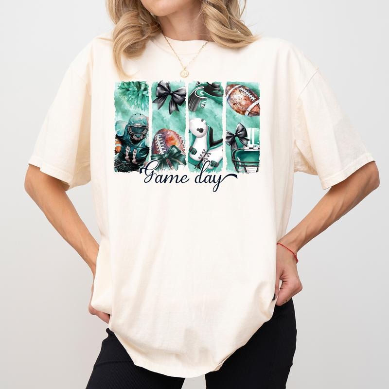 Game Day Comfort Colors Shirt, Football Coquette Bow Unisex Graphic Tee, Women Apparel Gift Shirt, Sport Lover Clothing