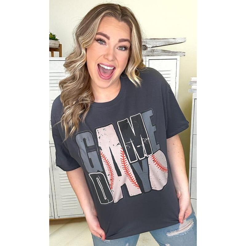Game Day Stacked Baseball Graphic T-Shirt