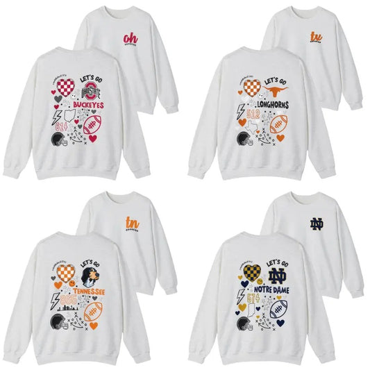 Game Day Vintage NCAA Football College Sweatshirt for Men, Retro Sport Style Crewneck University Sweatshirt, For Football Fans sport Classic Cotton