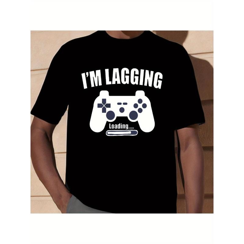 Game On! Gaming T Shirt Vibrant Game Console Graphic Print, Ultra-Casual Short Sleeve Tee Perfect for Male Gamers, Ideal for Summer Spring Fall, Great Gift for Friends and Family, Everyday Wear Tops made in usa