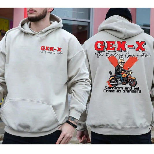 Gen X The Badass Generation Two Sides Tshirt Sweatshirt Hoodie, Proud Member Gen X, Raised On Hose Water, Retro Birthday, Unisex Sweater Pullover Tee