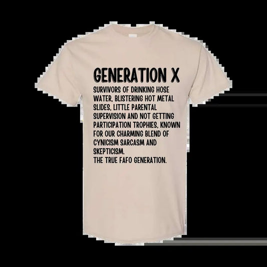 Generatio X Raised On Hose Water & Neglect Shirt Funny Womenswear Top Crewneck Full color Full size Comfort Cotton