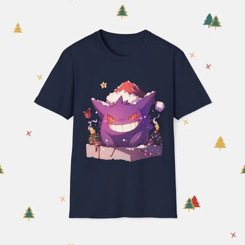 Gengar Anime Christmas Shirts, Christmas Family Shirts, Merry Christmas Gift Idea, Pokemon Christmas T-Shirt, Christmas Squad Shirts, Menswear Top, Womenswear Top