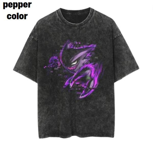 Gengar Attack Vintage Tee, Gengar Shirt, Gengar Merch, Anime Pokemon Shirt, Pokemon Merch, Manga Shirt, Pokemon for fan, Gift for him, Gift for her Menswear Top Underwear Tshirt Streetwear Tropical T-Shirt Shortsleeve Crewneck