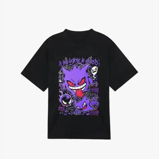 Gengar Ghastly T-Shirt, Ghost Type element Silhouette, Video Game T-Shirt, Japanese Anime, Birthday Gift