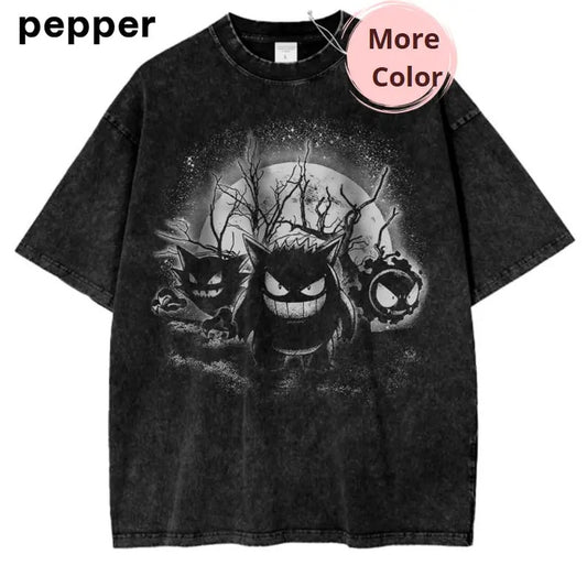 Gengar Haunter Gatsly Pokemon Vintage Tee, Anime Shirt for Fans, Anime Graphic Tee, Vintage T-Shirt Menswear Top Underwear Tshirt