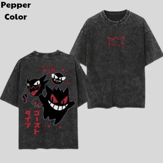 Gengar Hungry Vintage Tee, Gengar 2-Sided T-Shirt, Pokemon Graphic Tees, Sweatshirt, Hoodie, Unisex Anime Shirt Menswear Womenswear Streetwear