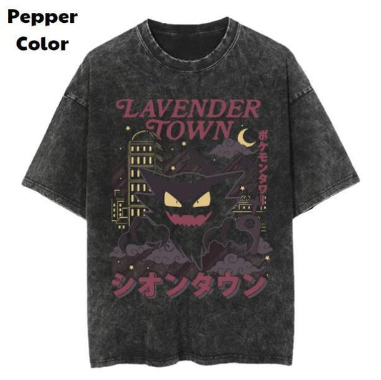 Gengar Lavender Town Vintage Tee, Gengar T-Shirt, Pokemon Graphic Tees, Pokemon Shirt, Unisex Anime Shirt, Menswear Womenswear Streetwear
