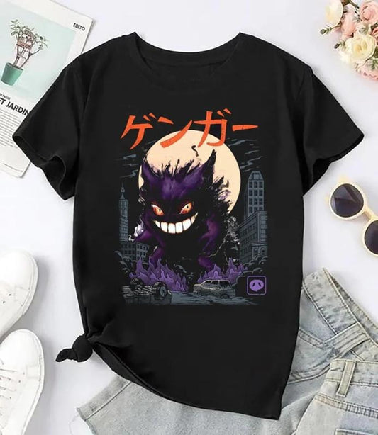Gengar Pokemon Kaiju T-Shirt Sweatshirt, Japanese Monster Gengar Shirt Fan Gifts, Gengar Kaiju Shirt, Pokemon Ghost Shirt, Pokemon Fans Sweatshirt, Pokemon Shirt, Japanese Anime Movie Film Nerd Gaming Novelty Funny Unisex Sweatshirtsstyle{n002}3