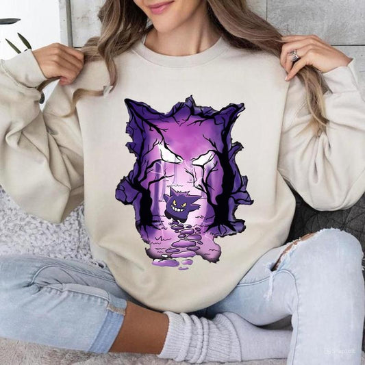 Gengar Sweatshirt, Moonster Ghost Shirt, Kaiju Themed, Retro 90s Gengar Shirt, Gift For Her Him, All Sizes