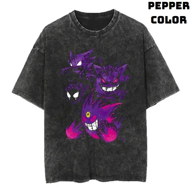 Gengars Vintage Tee, Gengar Shirt, Pokemon Shirt, Anime Manga Shirt, Halloween Shirt, Vintage Graphic Tee, Unisex T-Shirt, Gift For Fan Pokemon, Crewneck Short Sleeve Shirt Top Menswear Streetwear