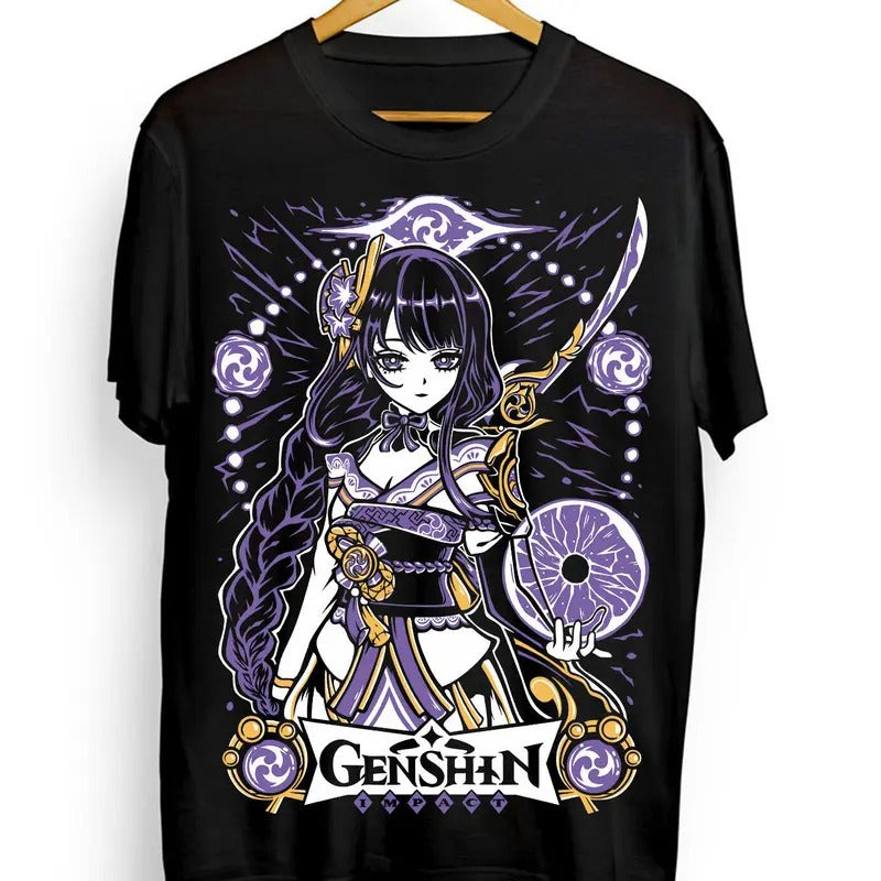 Genshin Impact Raiden Shogun T-Shirt S-4XL Anime Unisex Harajuku T-Shirt S-4XL Tee Tshirt S-4XLS