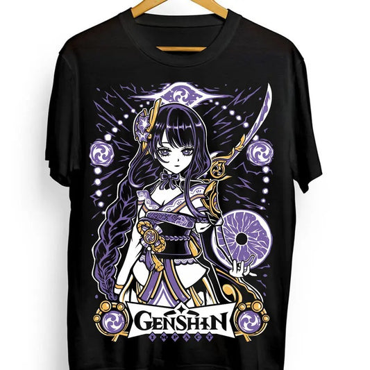 Genshin Impact Raiden Shogun T-Shirt S-4XL Anime Unisex Harajuku T-Shirt S-4XL Tee Tshirt S-4XLS