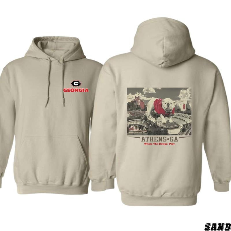 Georgia Bulldogs Hoodie - Iconic Athens Design, Perfect for UGA Fans, Ideal for Game Day Wear, Comfortable and Cozy, Unisex Hoodie for Men and Women Menswear Sweaters