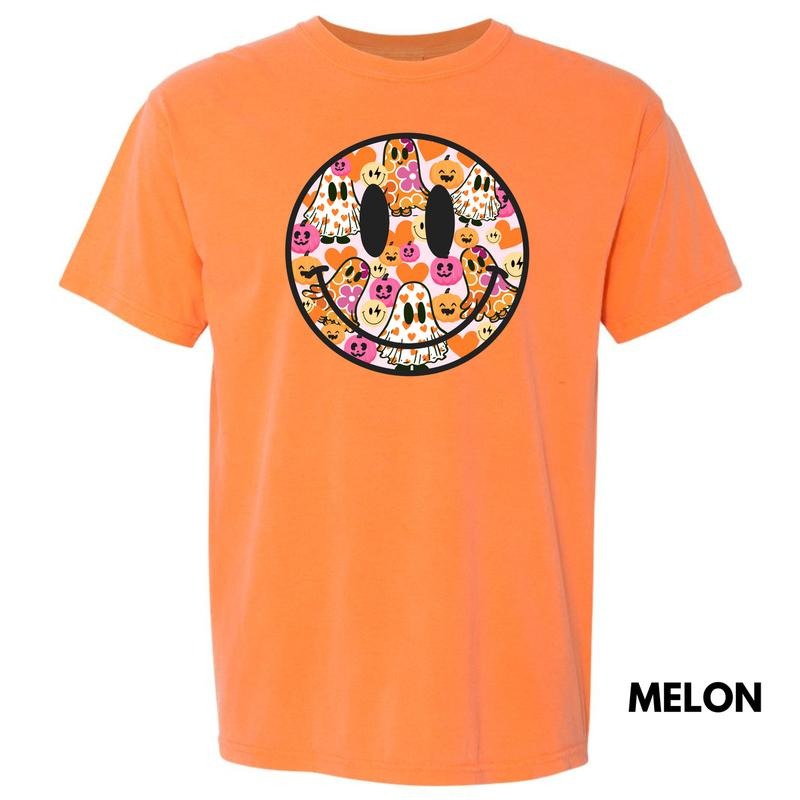 Ghost & Pumpkin Happy Face Comfort Colors T-Shirt 'NLB'