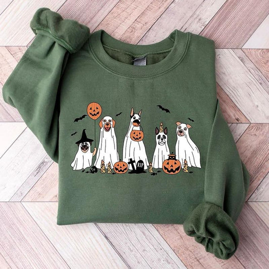 Ghost Dogs Sweatshirt, Dog Halloween Crewneck, Funny Halloween Hoodie, Dog Lover Halloween Shirt, Dog Ghost Sweater, Spooky Dog Hoodie, Retro Halloween Shirt