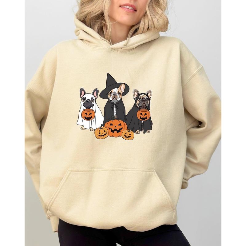 Ghost Dogs, Skeleton, Funny, Pumpkin, Spooky, Witch, Aesthetic, Meme, Halloween, Costume, Hoodie, Hooded Sweatshirt