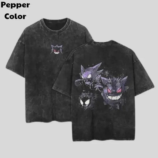 Ghost Gengar Vintage Tee, Gengar 2-Sided T-Shirt, Pokemon Graphic Tees, Sweatshirt, Hoodie, Unisex Anime Shirt Menswear Womenswear Streetwear