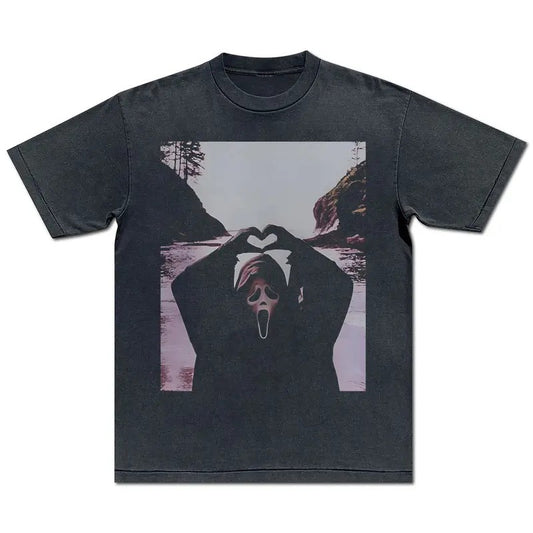 Ghost Heart Hands Shirt Halloween Scary Movie T-Shirt Slasher Shirt Birthday Gift Vintage Horror Tee Thriller Movie TShirt Terror Film