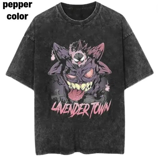 Ghost Of Lavender Town Vintage Tee, Gengar T-Shirt, Pokemon Graphic Tees, Unisex Anime Shirt, Sweatshirt Menswear Womenswear Streetwear