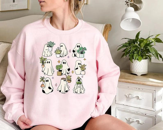 Ghost Plant Lady Sweatshirt, Plant Mama Sweater, Ghost Plant Sweatshirt, Ghost Plant Lady, Gardening Gift, Halloween Ghost Hoodies, Gift For Plant Lovers, Cute Halloween, Ghost Plant Shirts Crazy Plant Lady TShirt