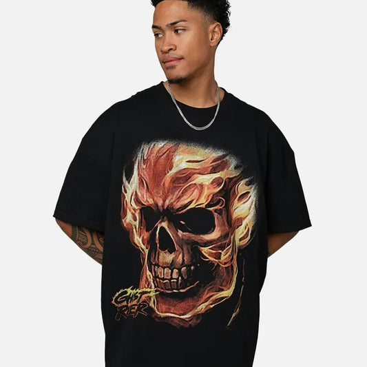 Ghost Rider Vintage T-Shirt Trending Movie T shirt Vintage 90s T-shirt gift for Movie fans gift for him gift for her unisex T-shirt Urbanwear Shirt Fabric Menswear