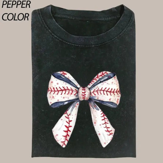 Giant Baseball Ribbon Vintage Graphic Shirt,  Sports Game Day TShirt, Sports Team Mom Family Tee Womenswear Top