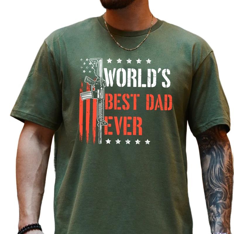 Gift For Dad From Son Daughter, Fathers Day Gift Shirt, Daddy Tee,World's B*St Dad Ever Vint*ge T Shirt, Unisex Crewneck Pullover Tee, Casual Clothing funny father day t-shirt