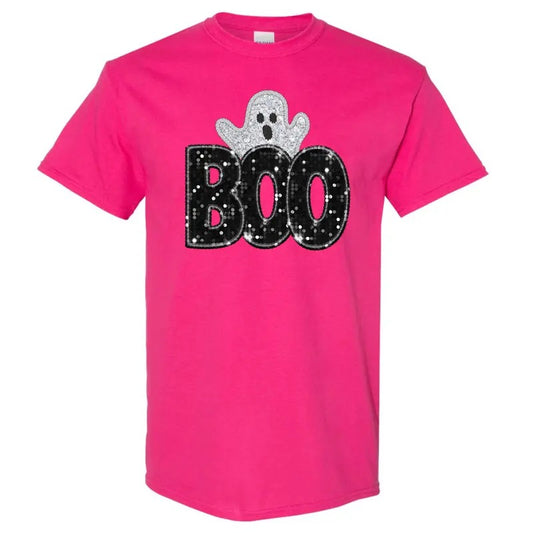 Gildan - Boo & Ghost FAKE Glitter T-Shirt 'NLB'