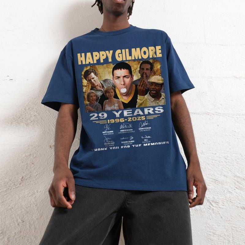 Gildan Happy Gilmore 29 Years 1996-2025 Unisex Heavy Cotton Tee Movie Inspired Gift Classic Fit Retro Summer Shirt