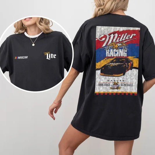 Nascar Miller Lite Comfort Colors/ Gildan T-shirt, Car Enthusiast Shirt, Car Clothing, Unisex, Vintage car shirt Cotton Fit