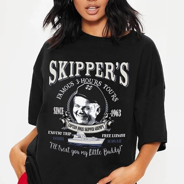 Gilligans Island Skipper's Famous 3 Hour Boat Tours Shirt Gilligan Island 1964 Sitcom Shirt 90s vintage