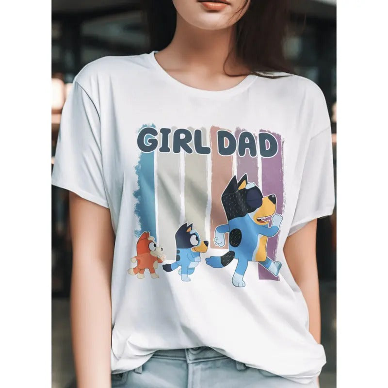 Girl Dad T-Shirt Blue Dad Shirt Blue Fathers Day Shirt graphic shirt, shirt style, funny teeshirt, summer tshirts, cool tshirts, female shirt, cute shirt, meme shirt, summer tshirts