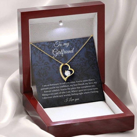 Girlfriend Heart Necklace, Gifts For Girlfriend, Girlfriend Valentine's Day, Girlfriend Gift Idea, Romantic Gift Her, Love Necklace With Message Card, Gift For Wife, Necklace With Gift Box, Valentine Gifts, Jewelry Gift, Gifts For Valentines Day