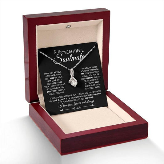Beautiful Soulmate Necklace, To My Soulmate, Anniversary Gift For Wife/Girlfriend, Jewelry Gift For Her, Love Necklace With Message Card, Gift For Her, Necklace With Gift Box, Valentines Presents, Jewelry Box, Gifts For Valentines Day Vday Lovers Day