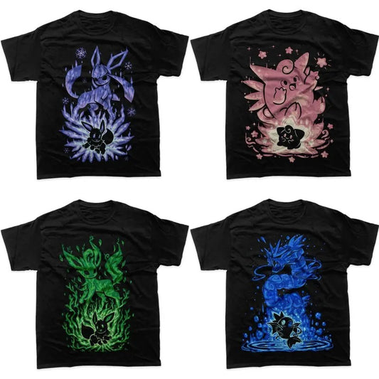 Glaceon - Clefable - Leafeon - Magikarp - T-shirt - Pokemon T-Shirt - Anime Shirt - Gift For Boyfriends - For Fan - Husban - Man - Unisex Pokémon Shirt Menswear Womenswear Streetwear
