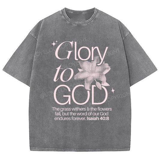 Glory To God Unixes Washed T-Shirt, Christian Jesus  t shirts, Vintage 90s Graphic Tee Gift Cotton Top, Mineral color