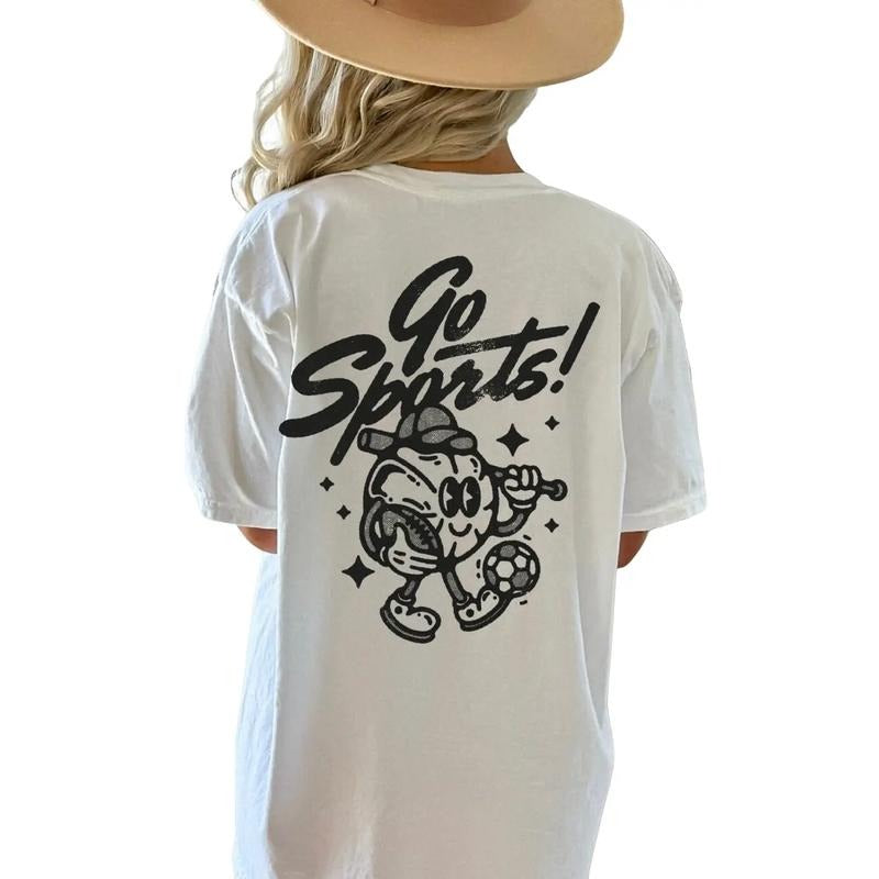 Go Sports Shirt, Retro Game Day Shirt, Athletic Funny Character Graphic, Game Day Tee, Unisex T-Shirt, Gifts For Him Her, Short Sleeve Tee Shirt, Gifts For Birthday Mothers Day Christmas