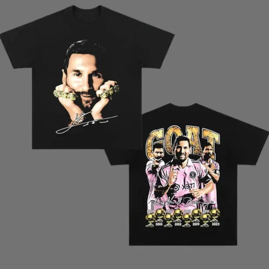 Goat Messi T-Shirt, Messi 2-Sided Vintage Tee, Unisex Soccer Shirt, Sweatshirt, Graphic Tees, Menswear Womenswear Streetwear