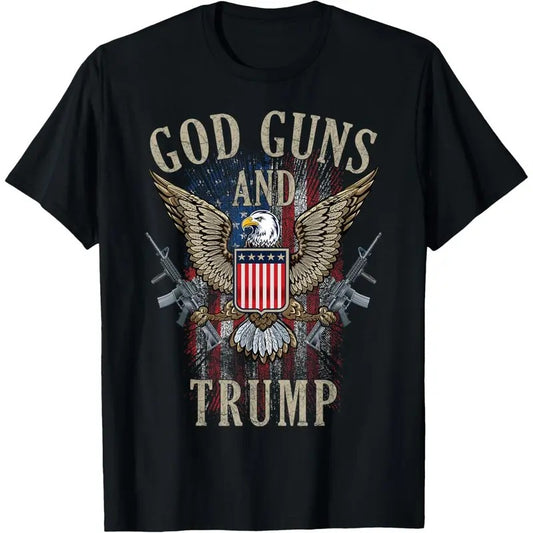 God Guns And Trump 2nd Amendment Flag AR15 American Flag T-Shirt made in usa