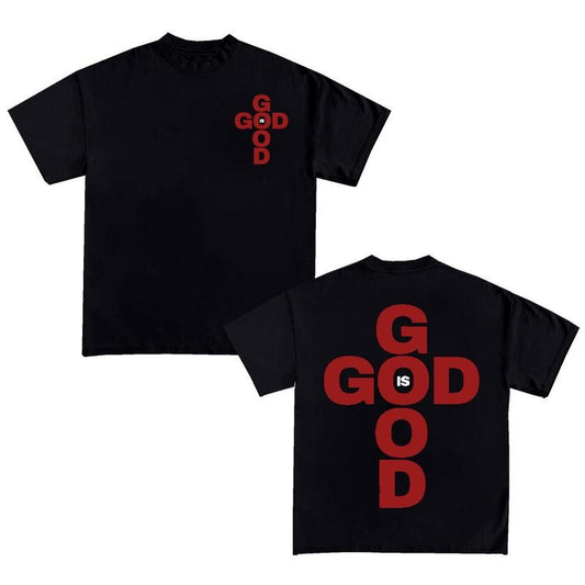 God Is Good Double Sided Unisex T-Shirt, Vintage Jesus TShirt, Christian Cotton Top Streetwear
