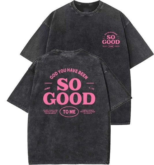 God Is Good Unisex Washed T-Shirt, Christian t shirts, Vintage 90s Graphic Tee, Gift Top Womenswear Cotton Mineral Colorstyle{n002}3