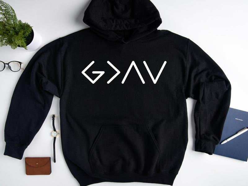 God Is Greater Than The Highs And Lows Hoodie Religious Hooded Sweatshirt Christian Oversized Hoodie Jesus Lover Gift Christian Gift  sweater