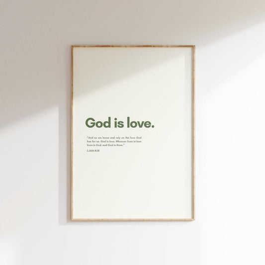 God Is Love John 4 16 Minimalist Christian Wall Art, Trendy Bible Verse Art, Scripture Christian Print, Christian Home Decor, Poster Prints No Frame, Art Posters, Gifts For Birthday Christmas Landscape Photo