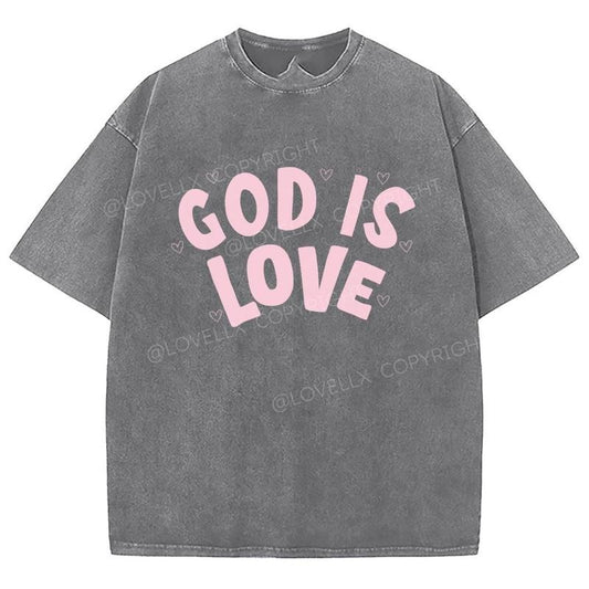 God Is Love Unixes Washed T-Shirt, Christian Jesus  t shirts, Vintage 90s Graphic Tee Gift Cotton Top, Mineral color