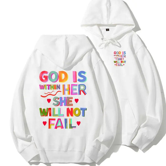 God Is Within Her She Will Not Fail Unisex Drawstring Hoodie, Graphic Tees Cotton